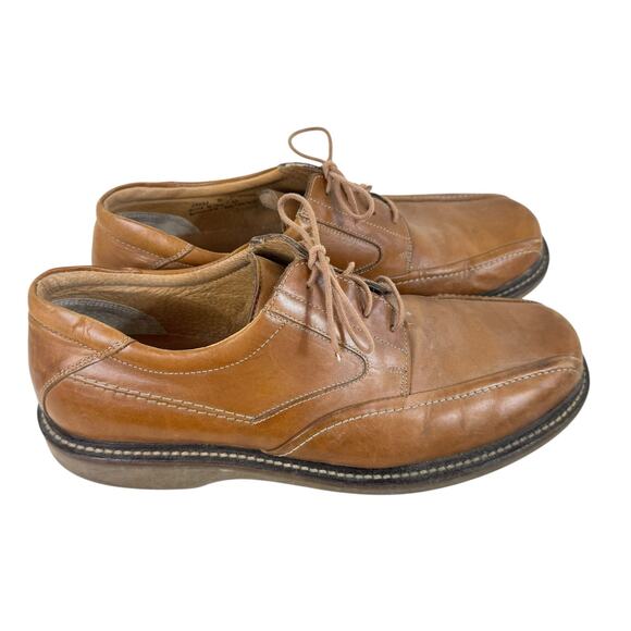 Bostonian Brown Leather Lace Up Almond Toe Rubber Sole Dress Shoes Men's Size 12 - Picture 2 of 6